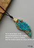 Boho Necklace, Blue Agate Leaf Pendant